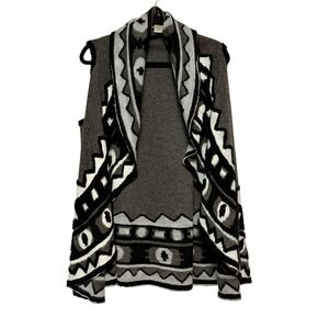 Max Studio Boho Aztec Waterfall Vest Womens One Size Southwestern Tribal Capsule